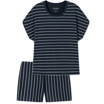 Se Schiesser Just Stripes Short Pyjamas Marineblå bomuld 38 Dame ved Timarco