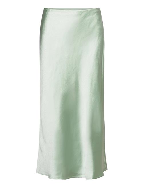 Mango Midi Satin Skirt Mango Green