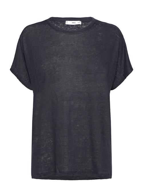 Mango Over D Linen T-Shirt Mango Navy