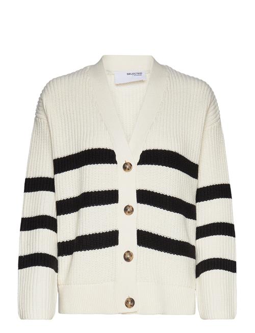 Slfbloomie Ls Knit V-Neck Cardigan Noos Selected Patterned