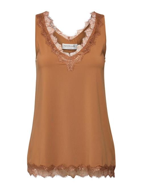 Se Rosemunde Rwbillie Sl Lace V-Neck Top Rosemunde Brown ved Booztlet