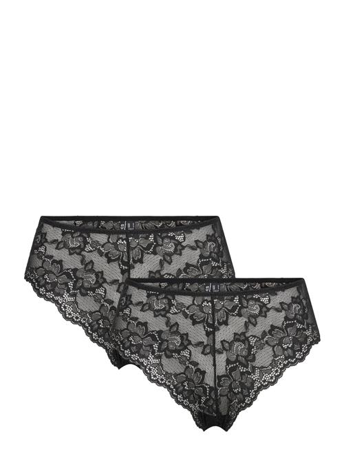 Pieces Pclina Lace Wide Brief 2-Pack Noos Pieces Black