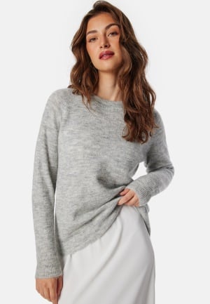 SELECTED FEMME Slflulu LS Knit O-Neck Light Grey Melange XL