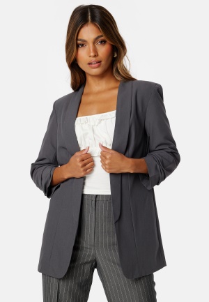 Se Pieces Pcbosella 3/4 Blazer Dark grey XS ved Bubbleroom