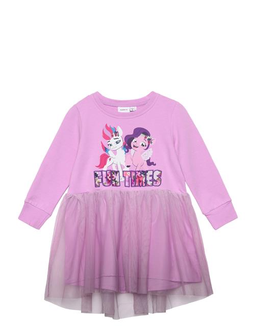 Nmfjane Mlp Ls Tulle Swe Dress Unb Cplg Name It Pink