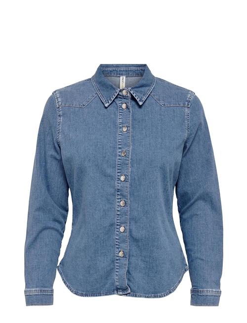 Onlblair Ls Fitted Dnm Shirt Cro ONLY Blue