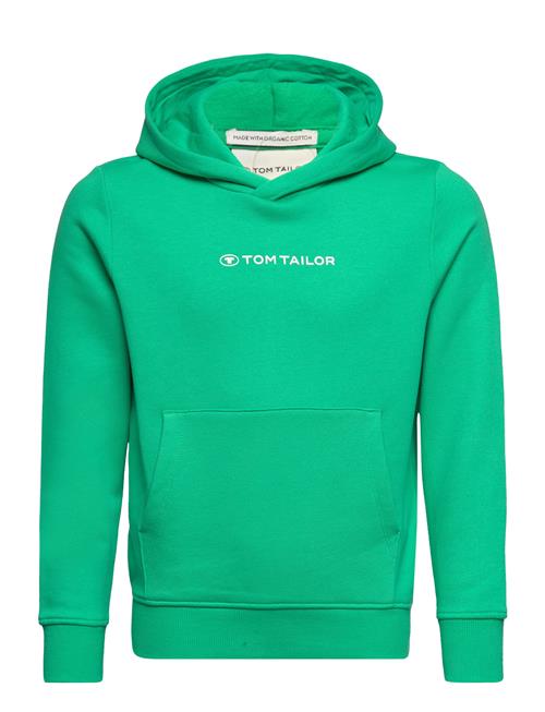 Se Tom Tailor Printed Hoodie Tom Tailor Green ved Booztlet