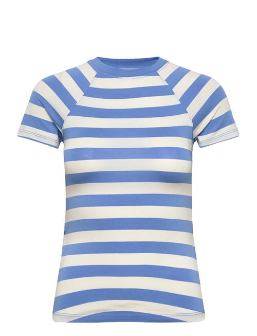 Se Mango Striped Print T-Shirt Mango Blue ved Booztlet