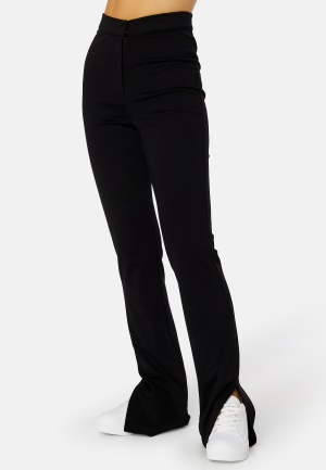 Se BUBBLEROOM Soft Slit Trousers Black M ved Bubbleroom