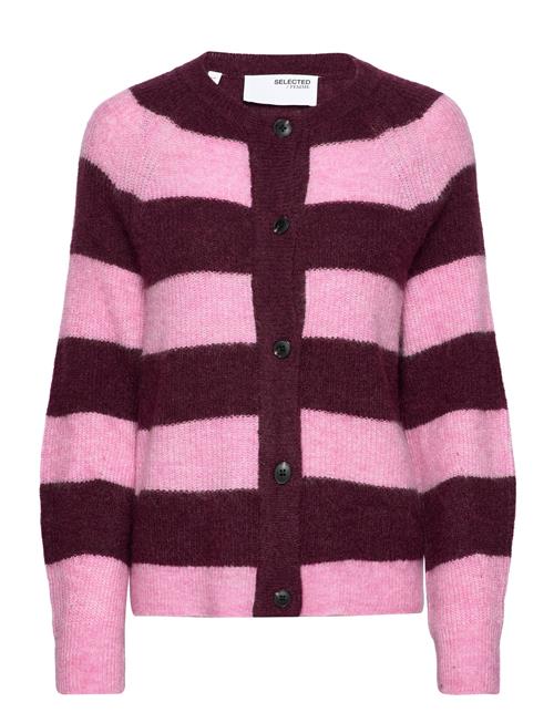 Se Selected Femme Slflulu Ls Knit Short Cardigan Noos Selected Femme Burgundy ved Booztlet