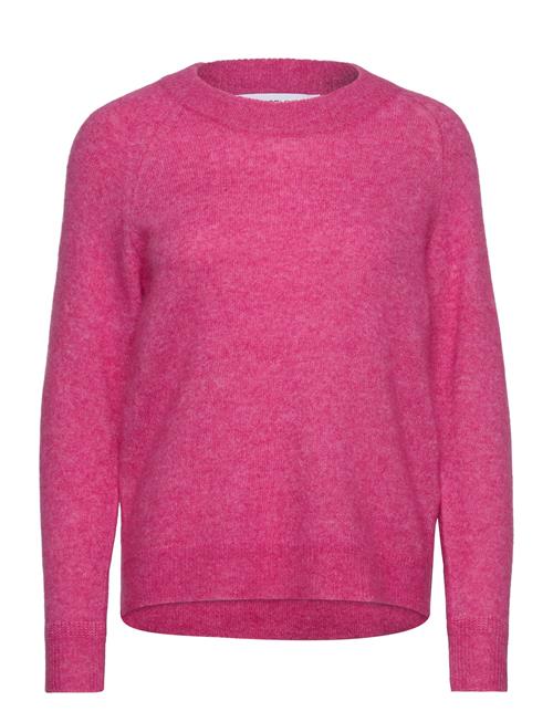 Se Selected Femme Slflulu Ls Knit O-Neck B Noos Selected Femme Pink ved Booztlet