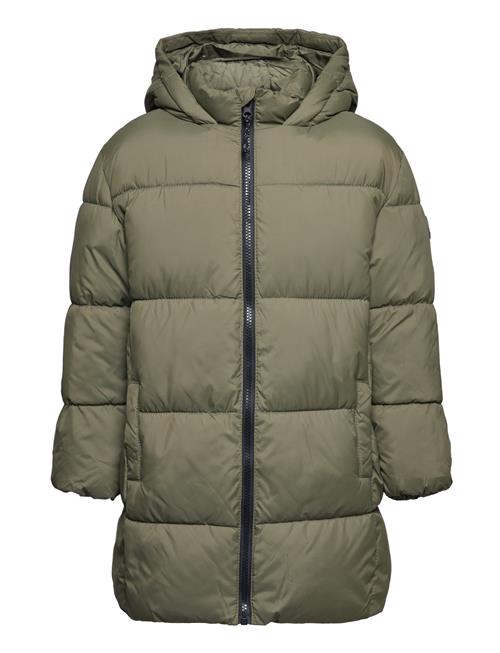 Mango Quilted Long Coat Mango Khaki