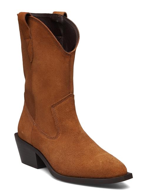 Se Bianco Biamona Western Boot Mid Suede Bianco Brown ved Booztlet