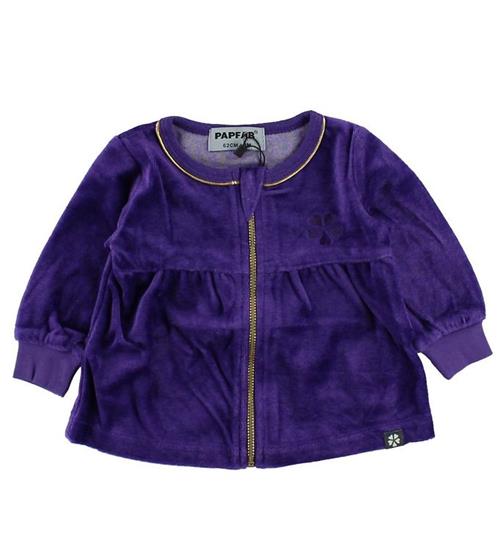 Se Papfar Papfar Velourcardigan - Lilla m. Guld ved KidsWorld