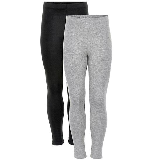 Minymo Leggings - 2-pak - Sort/GrÃ¥