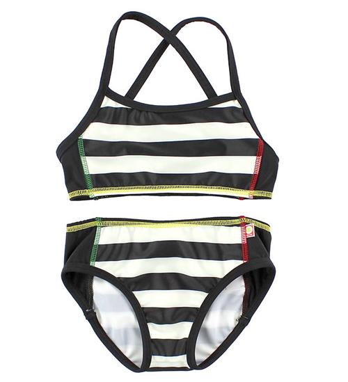 Katvig Classics Bikini - UV60 - Sort/Hvidstribet