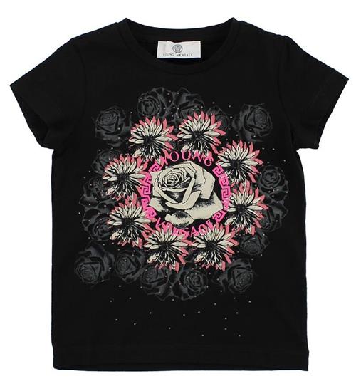 Versace Young Versace T-shirt - Sort m. Blomster/Similisten