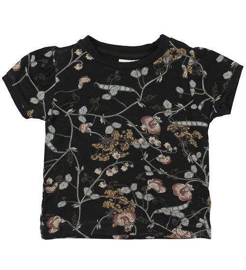 En Fant En Fant T-shirt - Gate - Sort m. Blomster