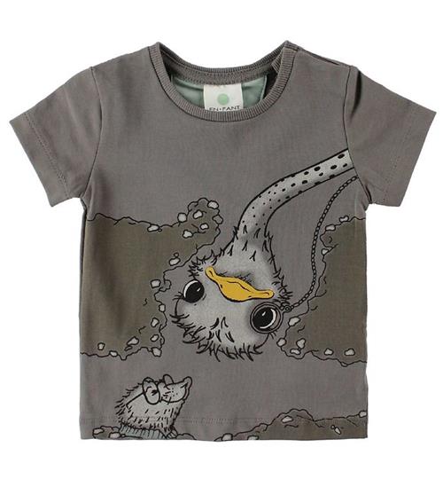 Se En Fant En Fant T-Shirt - MÃ¸rkegrÃ¥ m. Struds ved KidsWorld