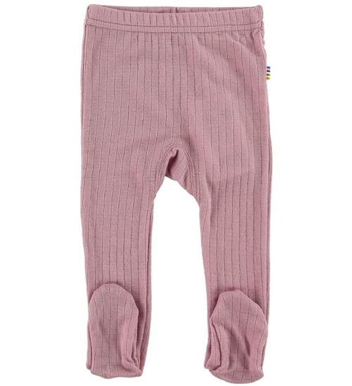 Se Joha Joha Leggings m. Fod - Uld - Rosa m. Rib ved KidsWorld