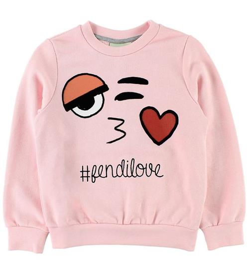 Se Fendi Fendi Kids Sweatshirt - Rosa m. Ansigt ved KidsWorld