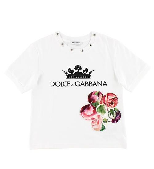 Dolce & Gabbana Dolce & Gabbana T-shirt - Hvid m. Blomst