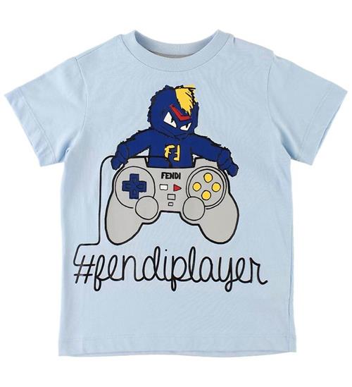 Fendi Fendi Kids T-shirt - LyseblÃ¥ m. FendiRumi