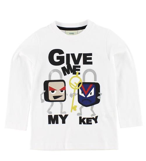 Se Fendi Fendi Kids Bluse - Hvid m. Print ved KidsWorld