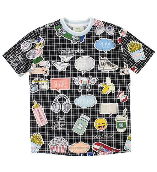 Fendi Fendi Kids T-shirt - Sortternet m. Print