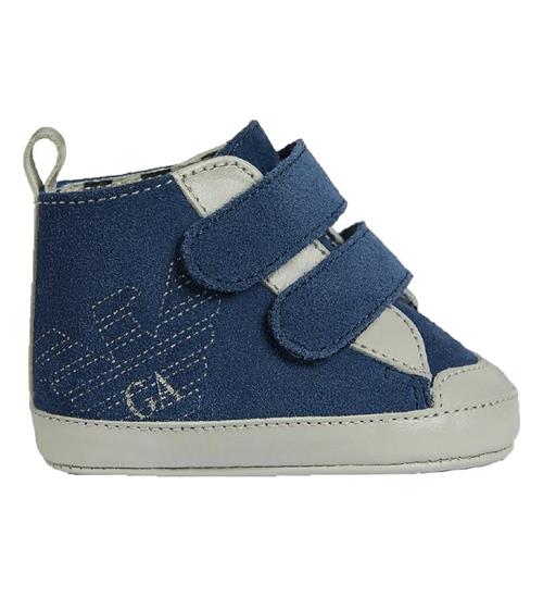 Se Emporio Armani Emporio Armani Hjemmesko - Sneakers - BlÃ¥/GrÃ¥ ved KidsWorld