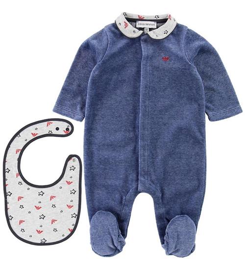 Se Emporio Armani Emporio Armani GavesÃ¦t - Heldragt/HagesmÃ¦k - Velour - BlÃ¥ ved KidsWorld