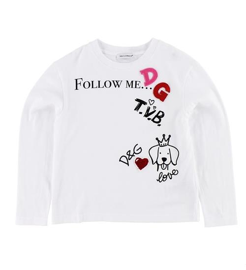 Se Dolce & Gabbana Bluse - Hvid m. Print/Patches ved KidsWorld