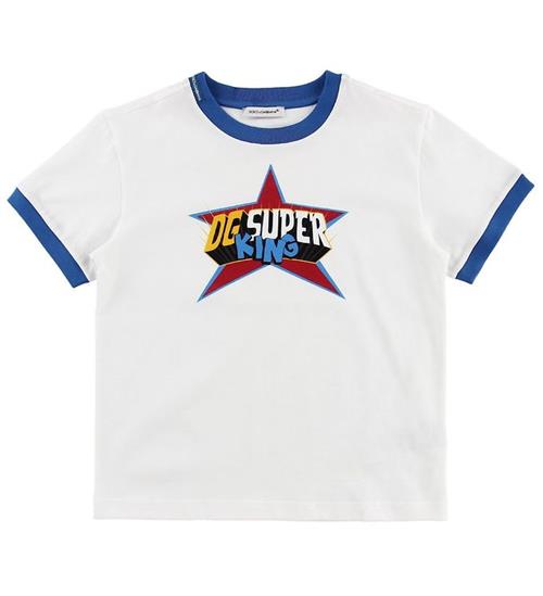 Dolce & Gabbana Dolce & Gabbana T-shirt - Superhero - Hvid m. Stjerne/Tekst