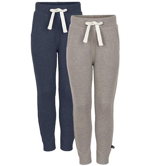 Minymo Minymo Sweatpants - 2-pak - Lys Brunmeleret/BlÃ¥meleret