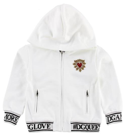 Dolce & Gabbana Dolce & Gabbana Cardigan - Hvid m. Patch/Krystaller