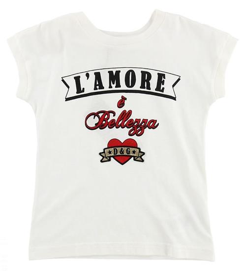 Dolce & Gabbana T-shirt - Hvid m. Tekst
