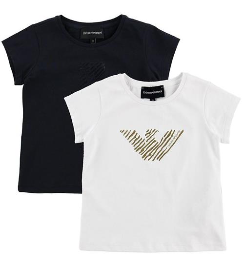 Se Emporio Armani Emporio Armani T-shirt - T-shirt - Navy/Hvid m. Print ved KidsWorld