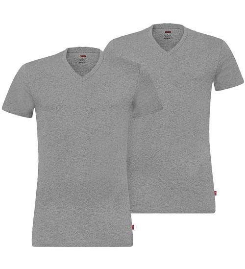 Se Levis Levis T-shirt - 2-pak - V-Neck - GrÃ¥meleret ved KidsWorld