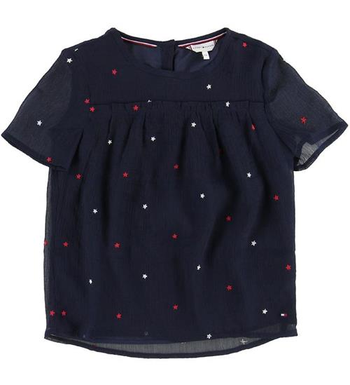 Se Tommy Hilfiger Tommy Hilfiger T-shirt - Star Embroidered - Black Iris ved KidsWorld