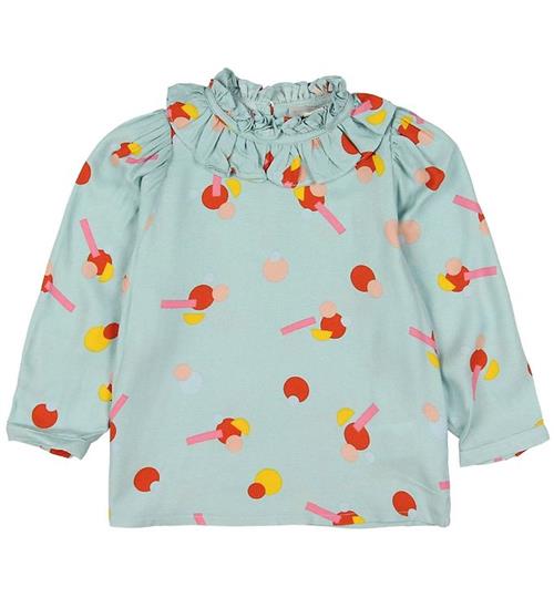 Stella McCartney Kids Bluse - Viskose - Mint m. MÃ¸nster