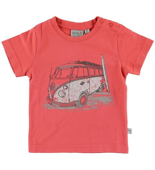 Se Wheat Wheat T-shirt - Surf Car - Spiced Coral ved KidsWorld