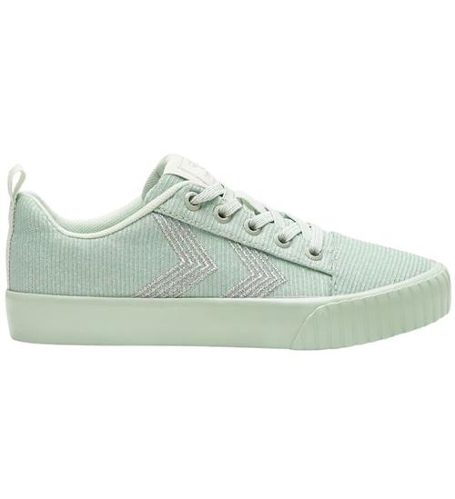 Se Hummel Hummel Sko - HMLBase Court Glitter Jr - Pale Aqua ved KidsWorld