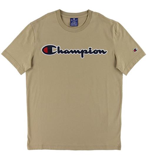 Se Champion Champion Fashion T-shirt - Khaki m. Logo ved KidsWorld