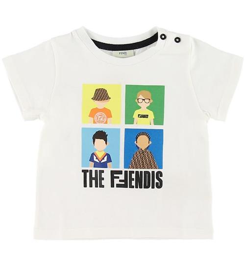 Se Fendi Fendi T-shirt - Hvid m. Fendi Family ved KidsWorld