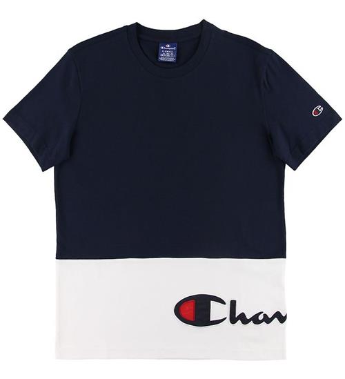 Se Champion Champion Fashion T-shirt - Navy/Hvid m. Logo ved KidsWorld