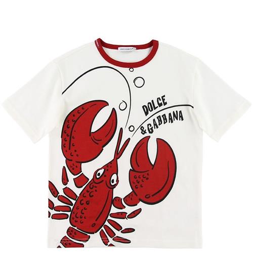 Se Dolce & Gabbana Dolce & Gabbana T-shirt - Summer Smile - Hvid m. Hummer ved KidsWorld