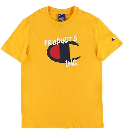 Se Champion Champion Fashion T-shirt - Gul m. Logo ved KidsWorld