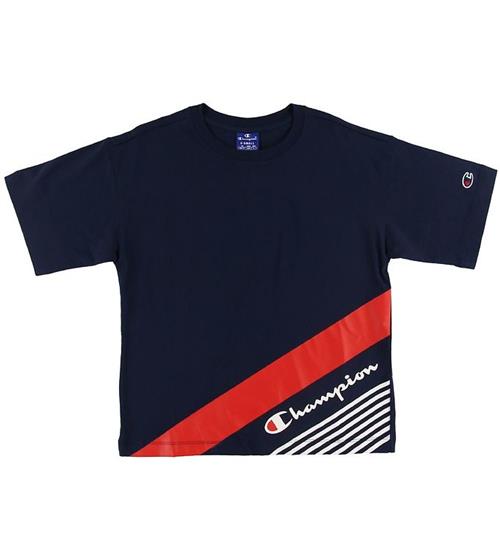 Se Champion Champion Fashion T-shirt - Navy m. Print ved KidsWorld