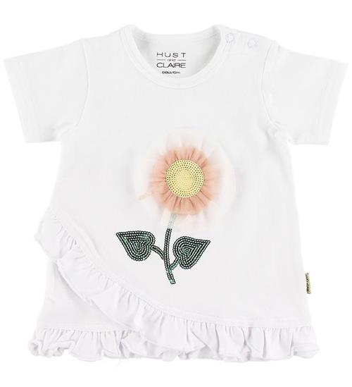 Se Hust and Claire Hust and Claire T-shirt - Adora - Hvid m. Blomst ved KidsWorld