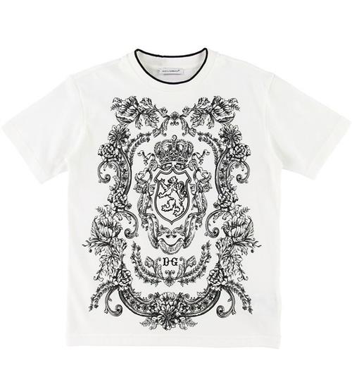 Se Dolce & Gabbana Dolce & Gabbana T-shirt - Creme m. MÃ¸nster ved KidsWorld